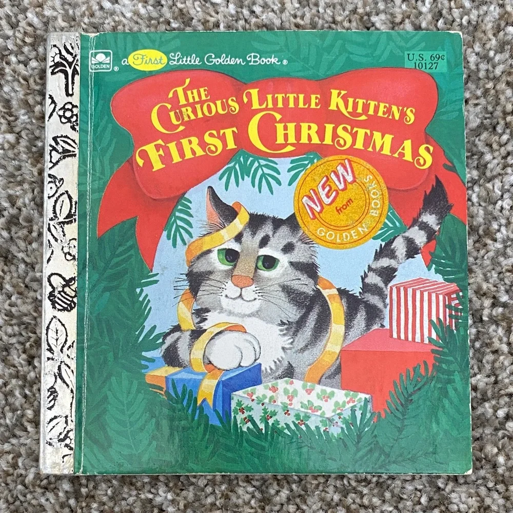 📚🎄Golden Books The Curious Little Kitten's First Christmas A - Picture 1 of 2